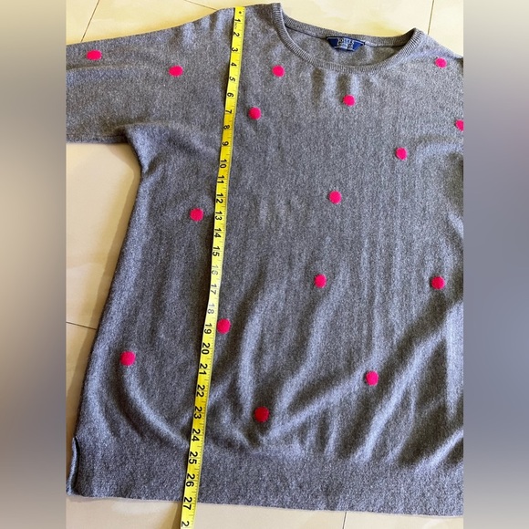 Joules Knitwear Crafted from Finest Yarns gray pink dots cotton polyester wool - Picture 8 of 16
